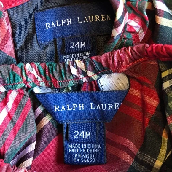 EUC Ralph Lauren Basically Brand New Baby Girl Dress Set-Plaid Dress + Bloomers - Picture 8 of 9